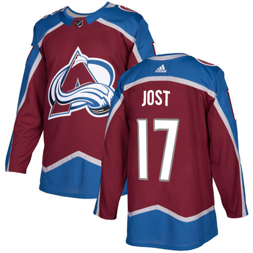 Adidas Men Colorado Avalanche 17 Tyson Jost Burgundy Home Authentic Stitched NHL Jersey